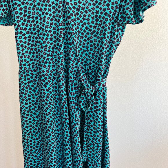 Band of Gypsies Women's Size M Teal/Black Martinique Floral Maxi Wrap Dress - Picture 8 of 14